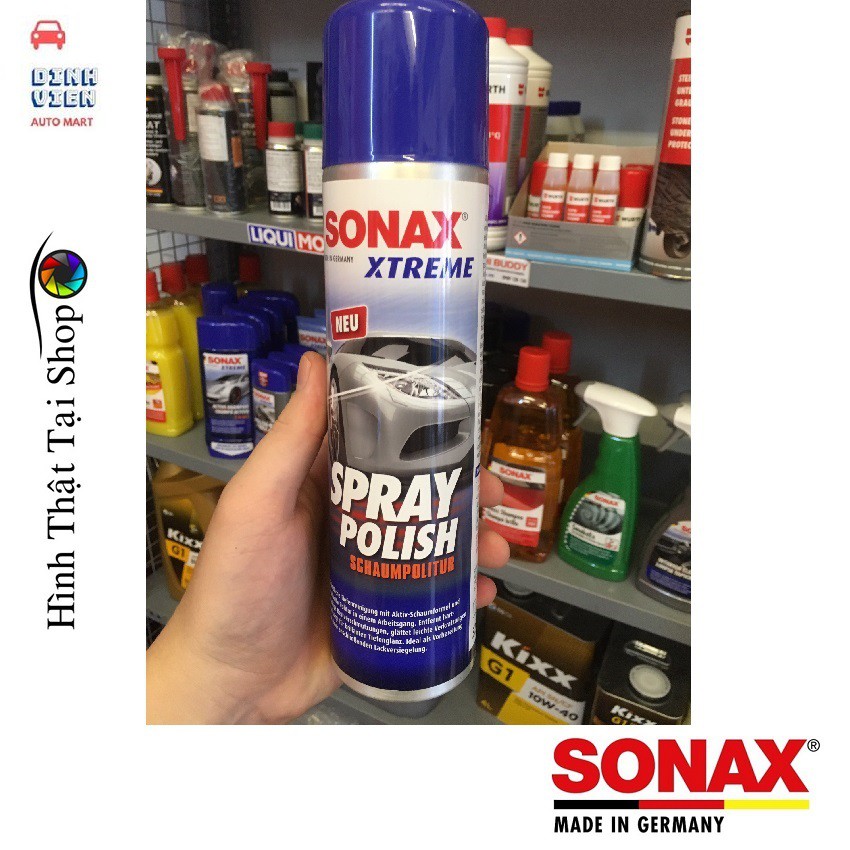 {Đánh bóng sơn xe dạng bọt }Sonax Xtreme Spray Polish 241300 -320ml Loại bỏ chất bẩn cứng đầu làm Mịn Bóng mặt sơn