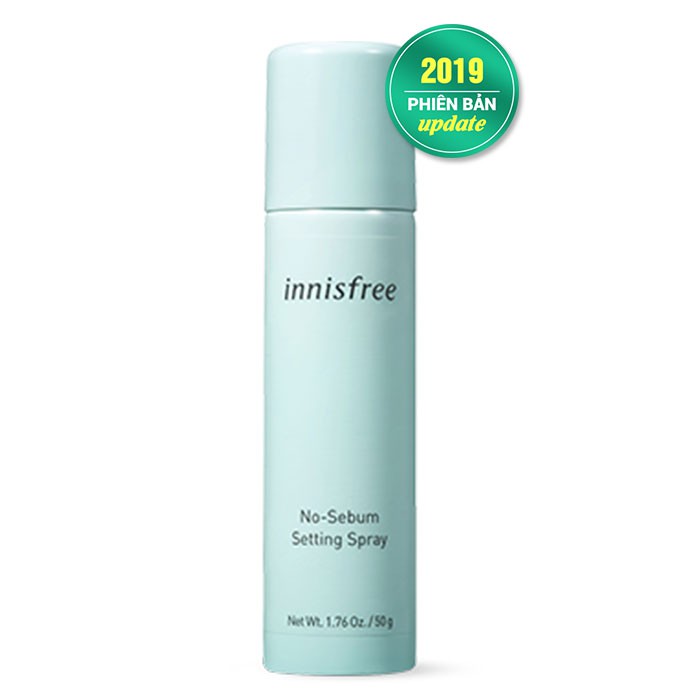 Xịt khoáng kiềm dầu, cố định lớp trang điểm Innisfree No Sebum Setting Spray 50ml