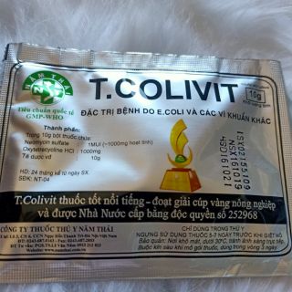 5 gói TCOLIVIT 10g - dùng tốt cho gà, chim, heo, ong