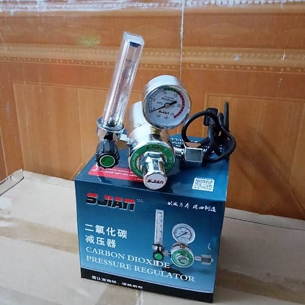 Đồng hồ CO2 dùng cho máy hàn mig - Đồng hồ sấy khí CO2 Sjian 36V-220V
