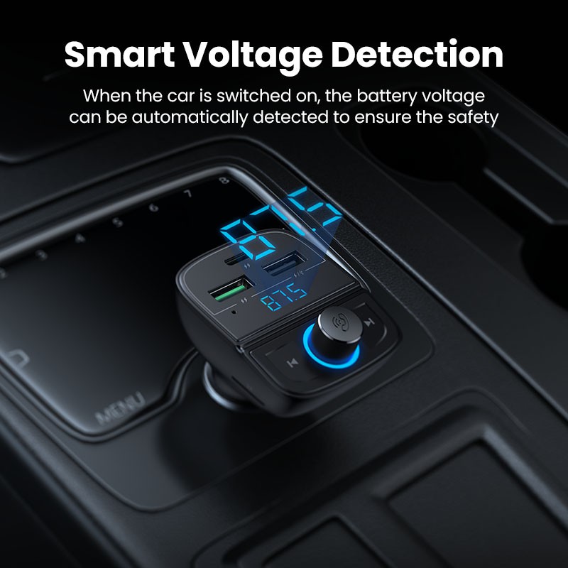 Tẩu sạc điện thoại UGREEN hai cổng USB 4.0 kết nối bluetooth nghe nhạc MP3 dùng trong xe hơi tiện lợi