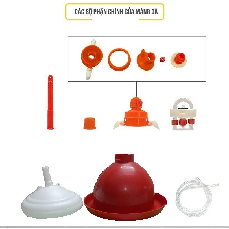 Phụ kiện máng nước cho gà, máng chuông