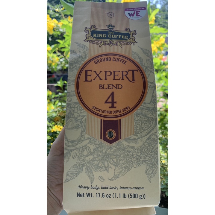 Cà phê Rang Xay King coffee Expert Blend 4 ground coffee 100% hạt Culi Arabica và Culi Robusta Túi 500gr