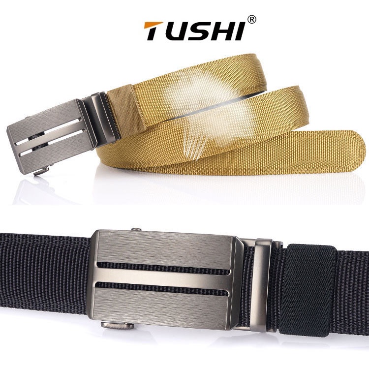 Thắt lưng nam cao cấp TuShi, khóa tự động không gỉ, vải canvas siêu bền đẹp_Dây nịt nam TuShi vải bố, nam tính, mạnh mẽ.