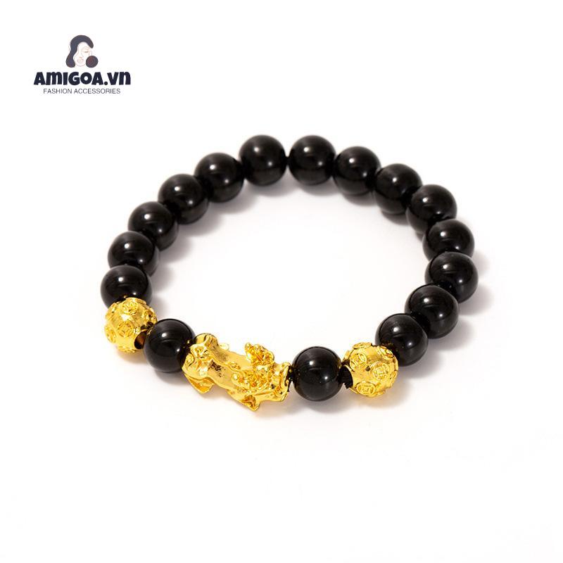 ✨✨Vòng Tay Chuỗi Hạt May Mắn Mạ Vàng Với Sáu Chữ Cái