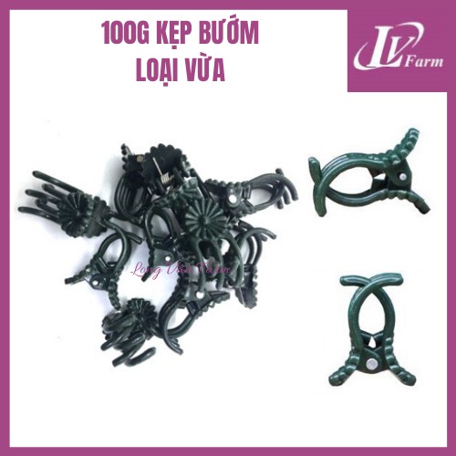 100G Kẹp Bướm Nhựa Các Loại Nhỏ-Vừa-To - Kẹp Hoa Lan, Cây Cảnh (Hơn 100 cái)