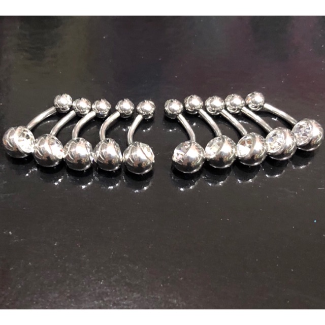 Sét 10 khuyên rốn basic trắng