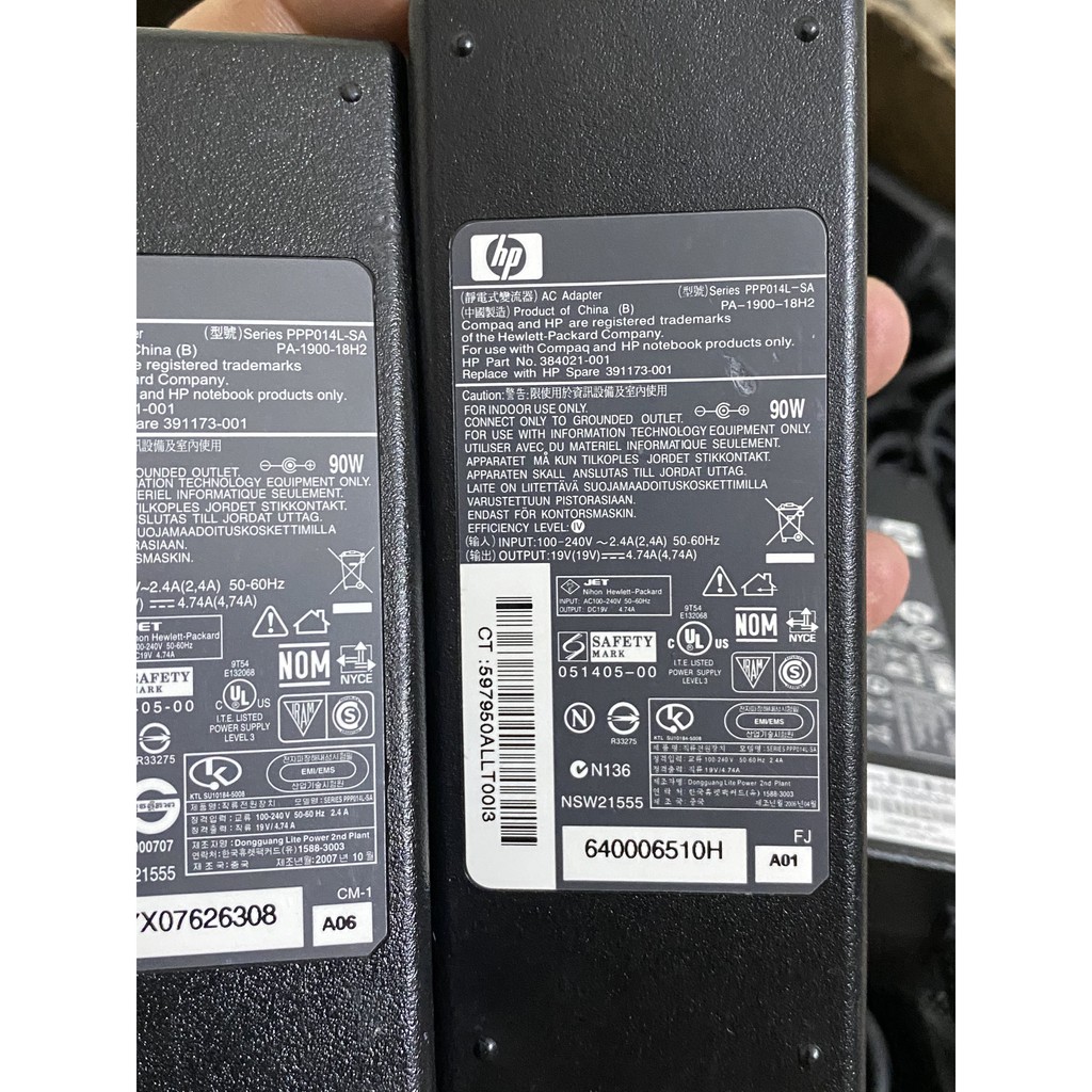 Sạc laptop HP 19V-4.74A 90W chính hãng zin bóc máy