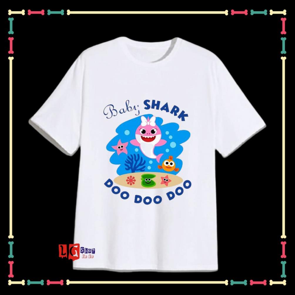 ÁO THUN IN HÌNH BABY SHARK CHO BÉ GÁI