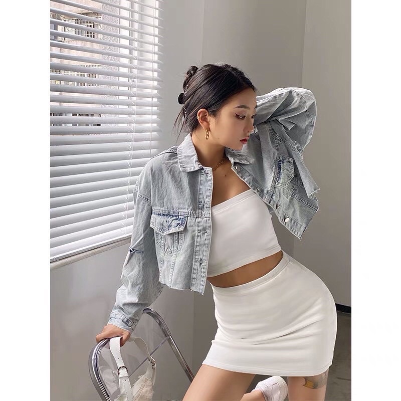 Áo ống ôm croptop bassic Áo quây chun sexy m35