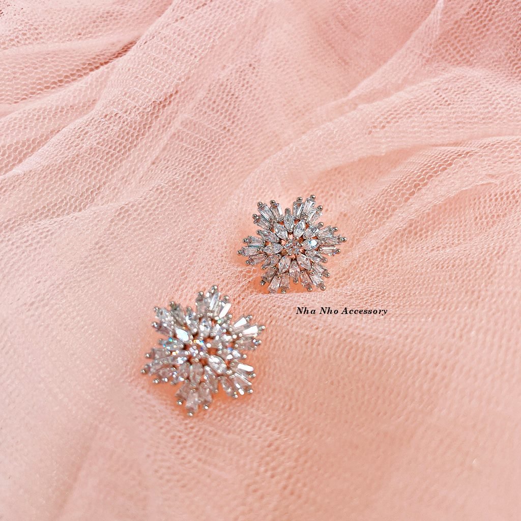 Khuyên Tai Bạc Hình Hoa Tuyết NHÀ NHỎ 195