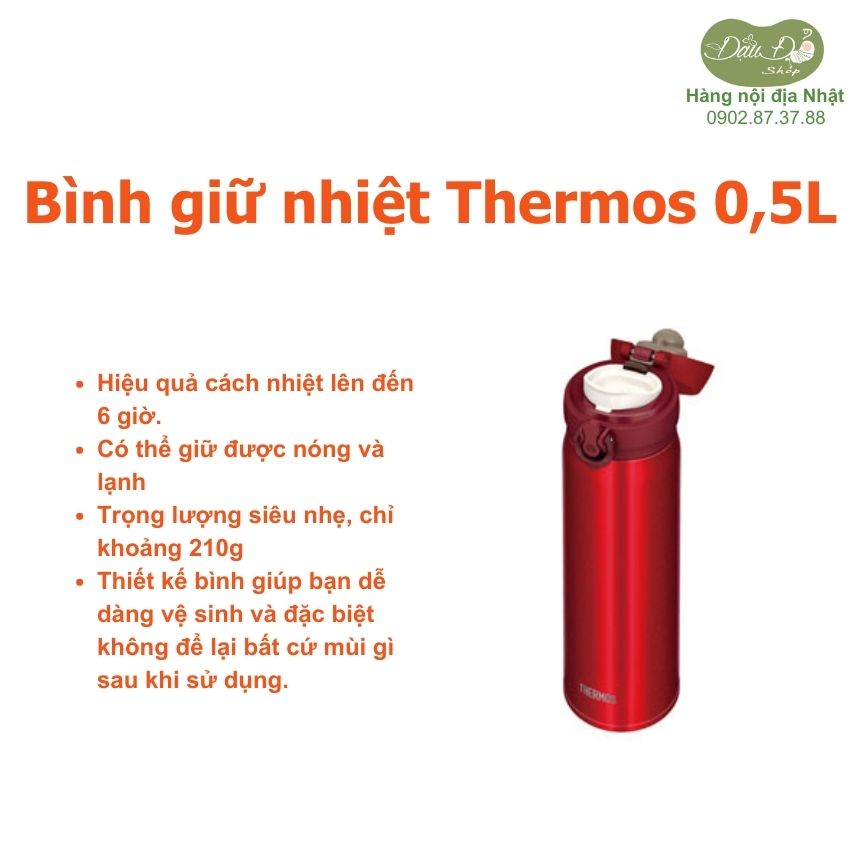 Bình lưỡng tính Thermos JNL - 603 600ml - Hàng nội địa Nhật