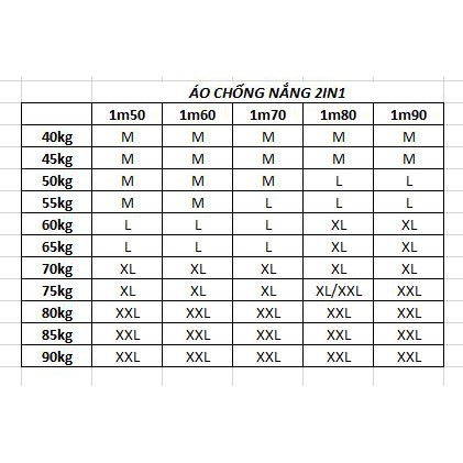 ÁO CHỐNG NẮNG 2IN1 ĐŨI COTTON CHẤT LƯỢNG