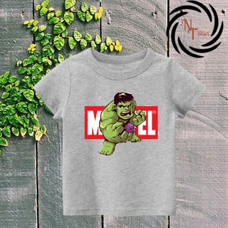 Áo phông bé trai in hình Hulk MARVEL, Áo cotton mặc mát thoải mái NTShirt