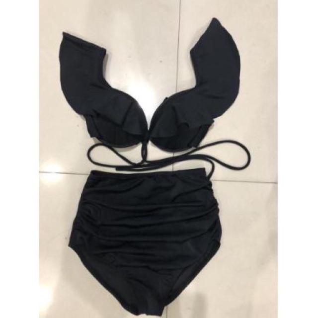 Bikini 2 Mảnh Áo Bèo Đỏ Thời Trang Nữ Mặc Đi Biển Sexy