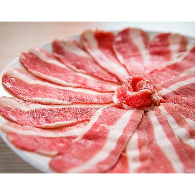 khay 500g Ba Chỉ Bò Mỹ Cuộn Nhúng Lẩu Thả Lẩu