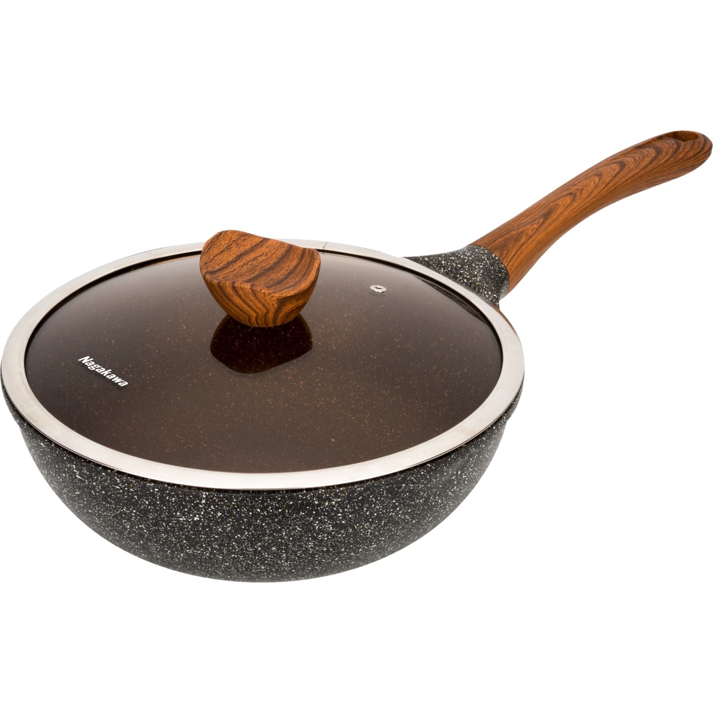 Chảo chống dính nguyên khối đáy từ Nagakawa NAG2854 (28cm) - Sử dụng được trên mọi loại bếp