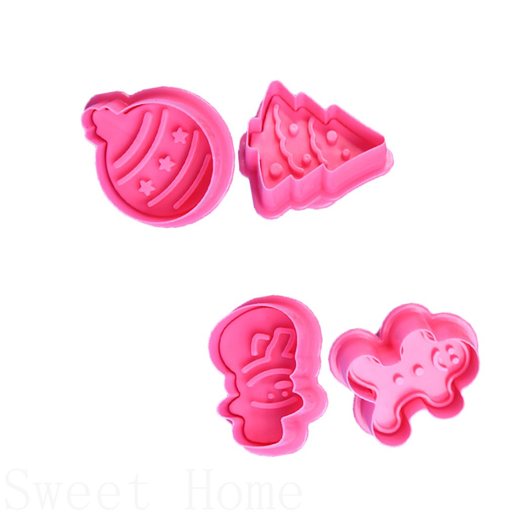 Set 4 khuôn cắt bánh chủ đề Giáng Sinh độc đáo tiện dụng