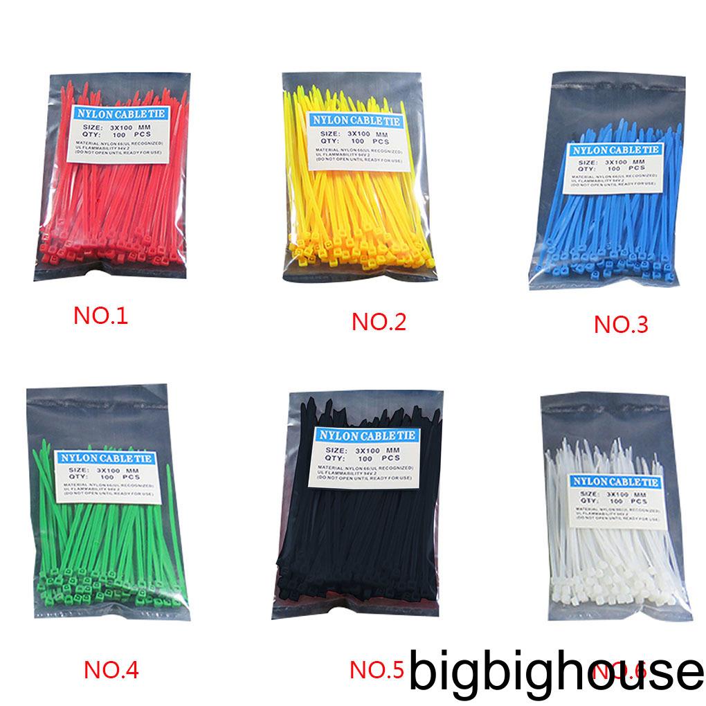 Dây rút nhựa nylon tự khóa 3x100mm nhiều màu sắc hỗn hợp