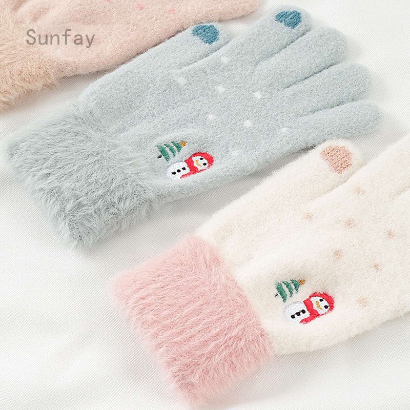 Sunfay3 Sunfay3 Găng tay giữ ấm mùa đông kiểu dáng dễ thương đáng yêu dành cho nữ