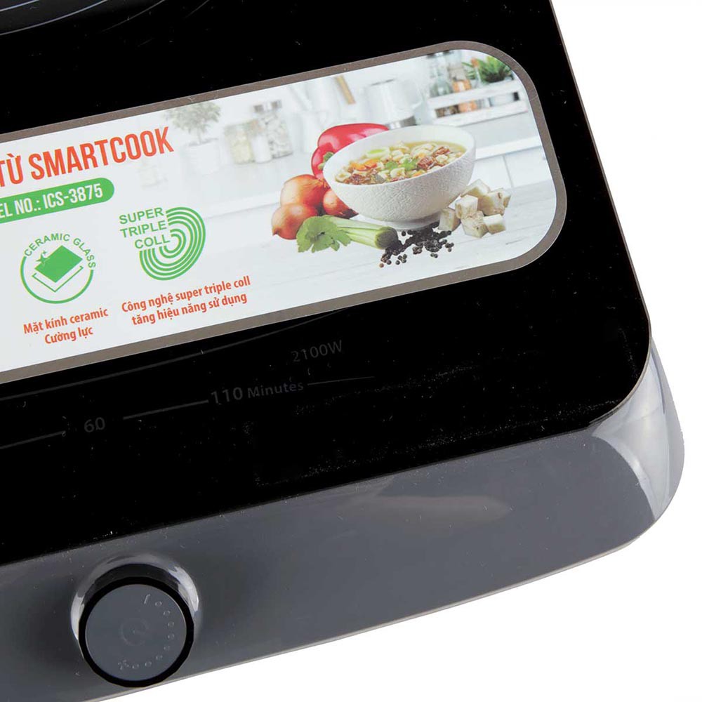 Bếp điện từ cảm ứng Elmich Smartcook ICS-3875 công suất 2100W tặng kèm Nồi lẩu Inox 26cm