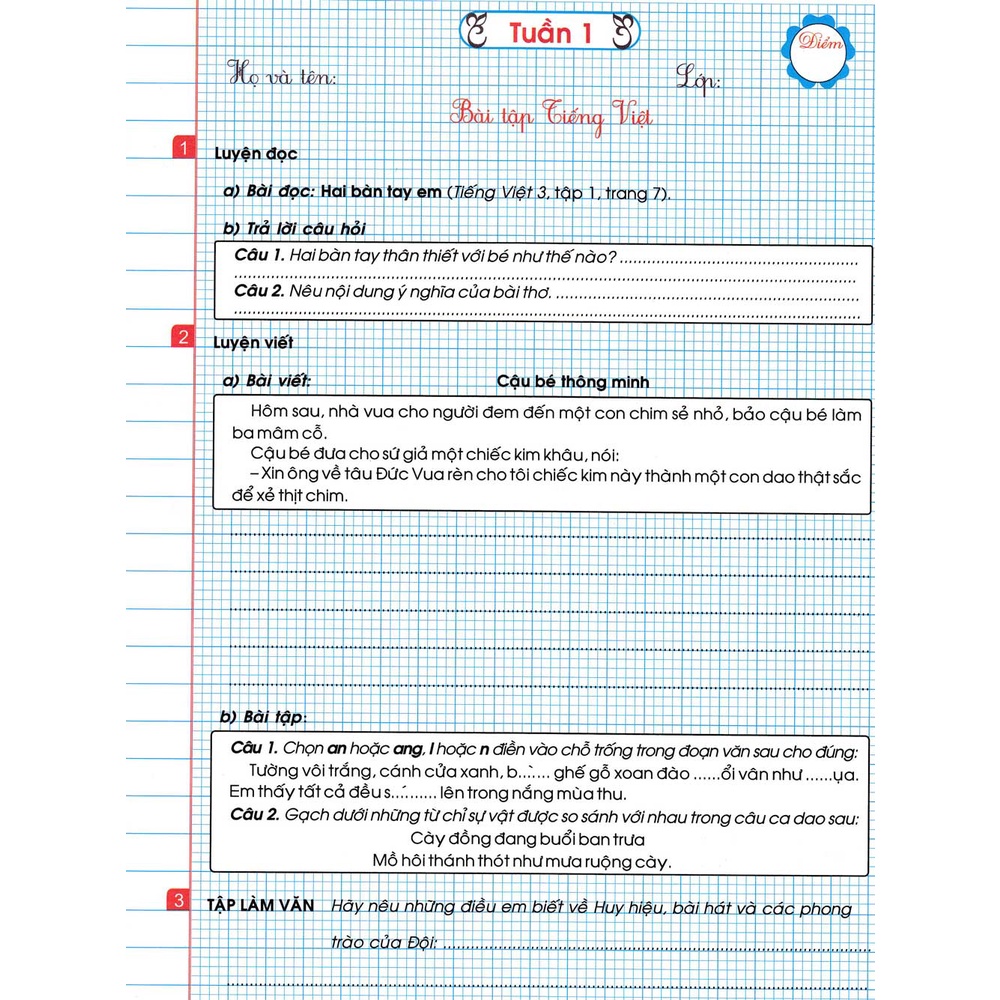 Sách - Phiếu Bài Tập Cuối Tuần Toán - Tiếng Việt Lớp 3