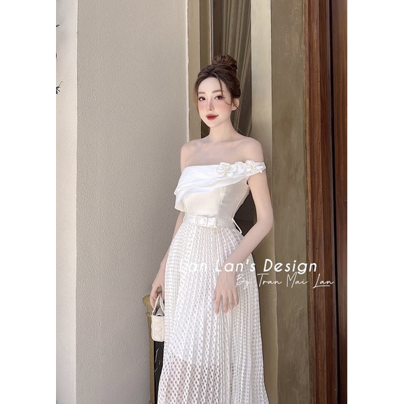 Đầm dập ly trễ vai m thanh lý