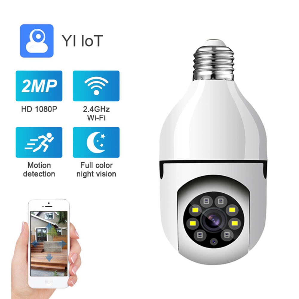 Camera Toàn Cảnh Xoay Ánh Sáng Thông Minh 1080P 360 ° Camera Ip Ptz Wifi Không Dây Camera Bóng Đèn Camera Phát Hiện Chuyển Động Cloud1