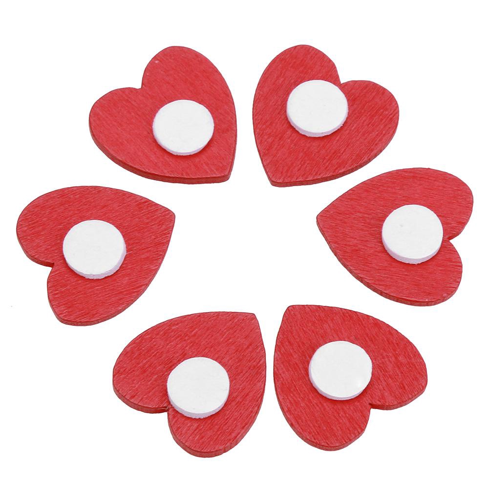 Set 100 Miếng Gỗ Hình Trái Tim Màu Đỏ Trang Trí