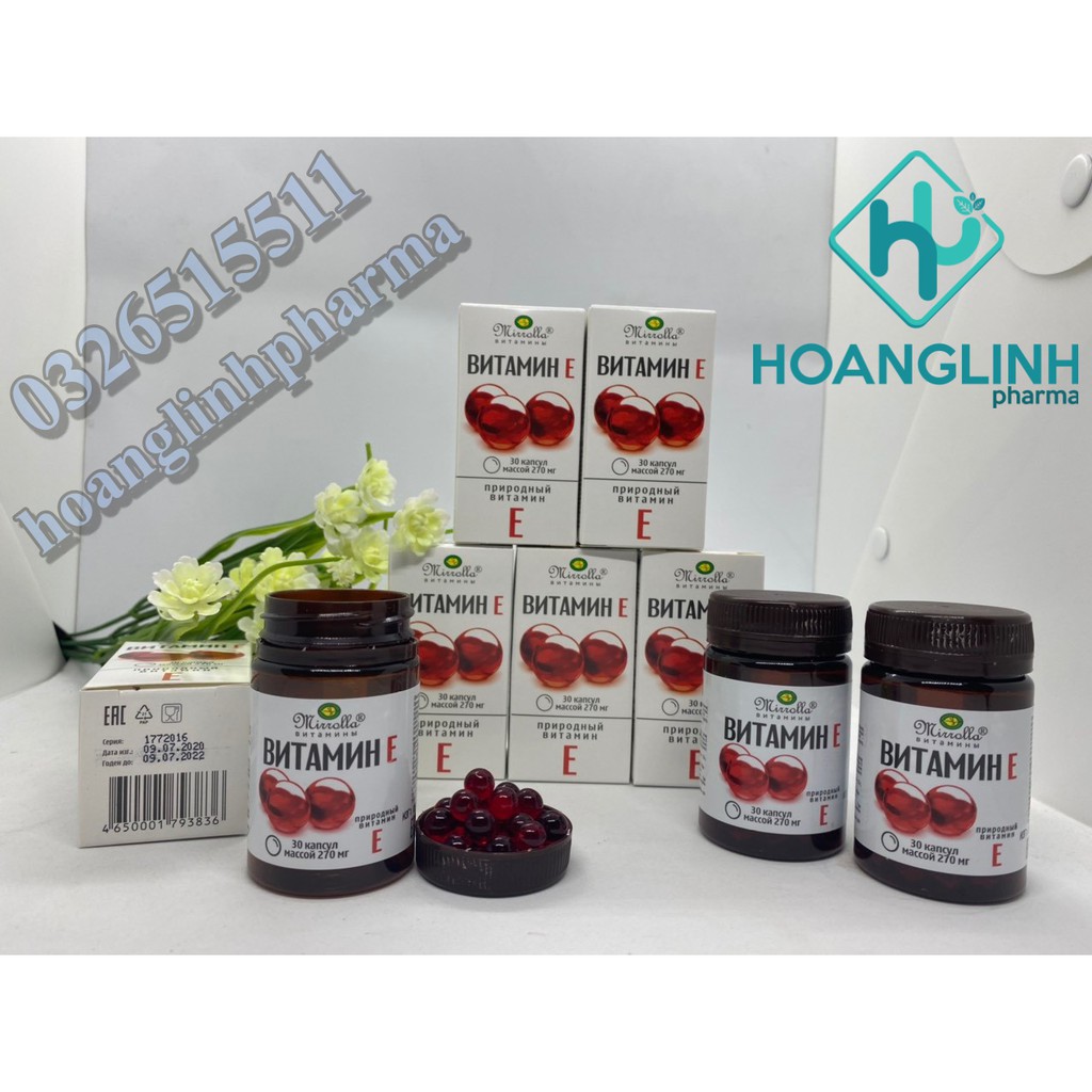 [ Chuẩn AUT] Vitamin E Đỏ Mirrolla 270mg lọ 30 viên | BigBuy360 - bigbuy360.vn