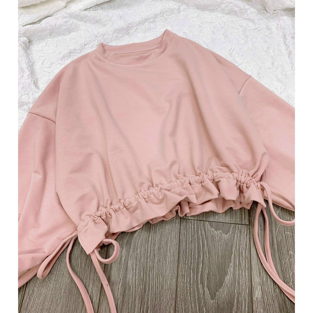 Áo croptop rút lai tay phồng hot hit Nam Anh 24 Shop