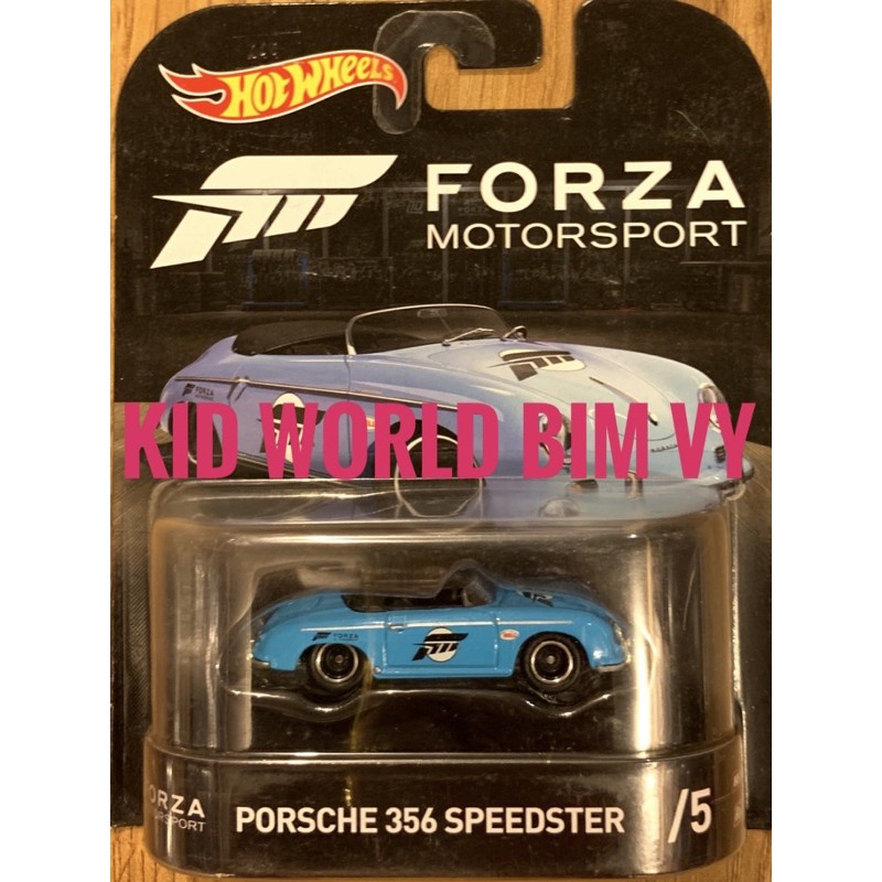 Xe mô hình Hot Wheels Retro Series Forza 2018 Porsche 356 Speedster DWJ96, bánh cao su.