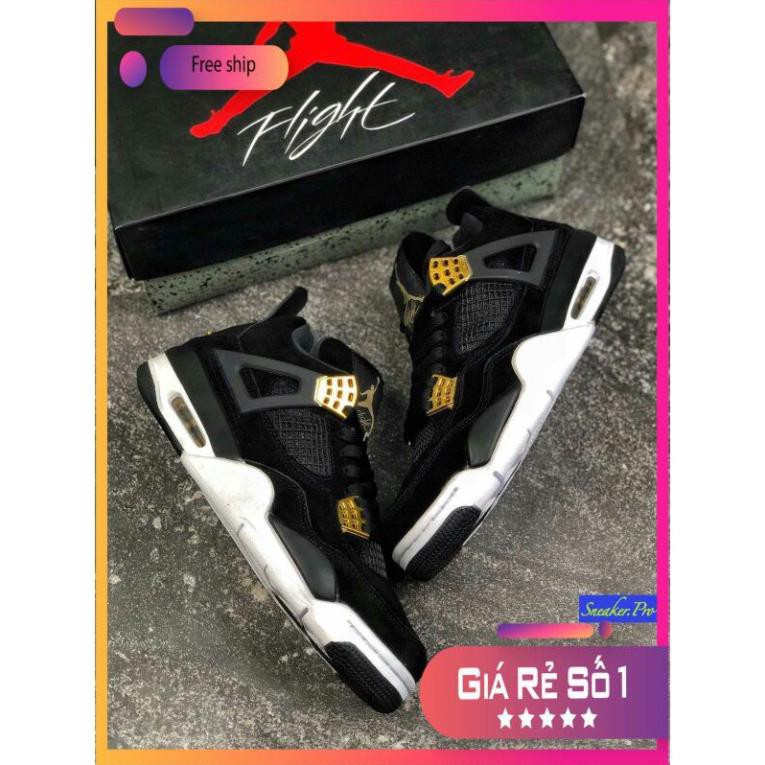 𝐑ẻ 𝐓Ế𝐓 Ảnh thật Giày thể thao AIR JORDAN 4 Retro Pure money đen cho nam và nữ siêu đẹp ^ ; ༔ , :