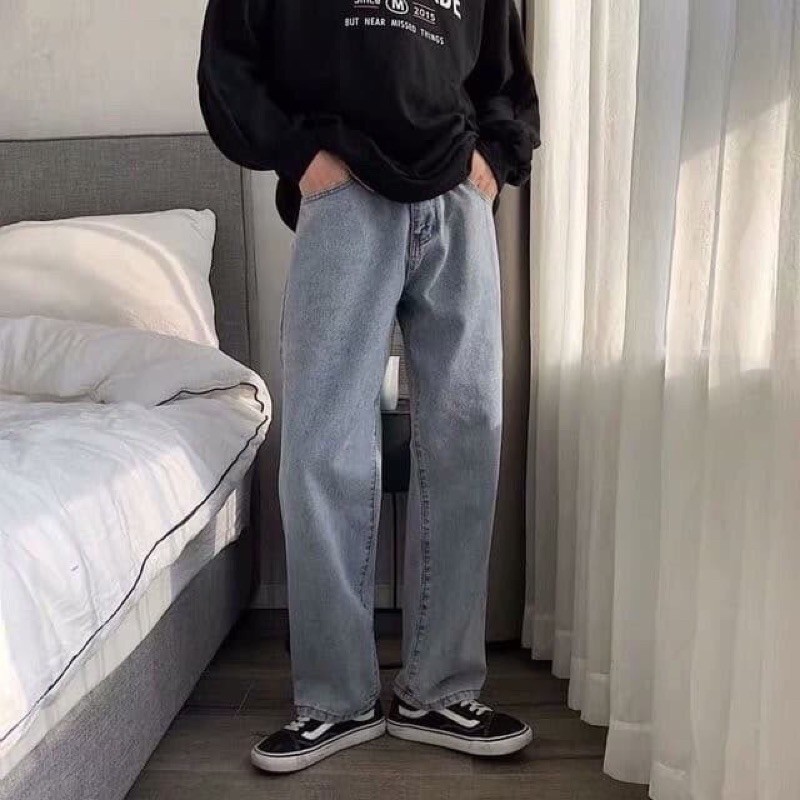 Quần jeans ống rộng nam