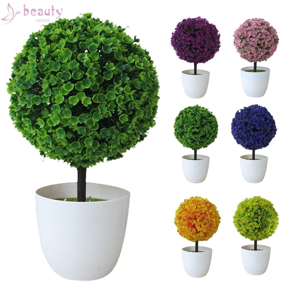 Cây kiểng giả tạo hình tròn đơn giản dùng trang trí nội thất