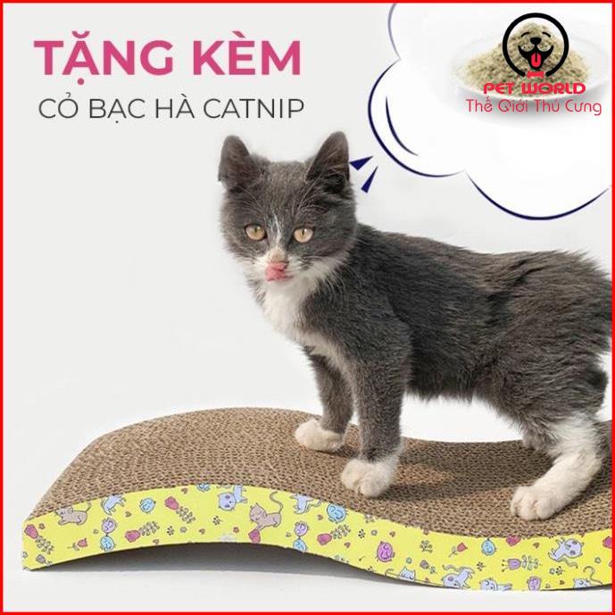 Bàn cào móng cho mèo giảm căng thẳng – Trụ cào móng mèo tặng kèm cỏ bạc hà Catnip