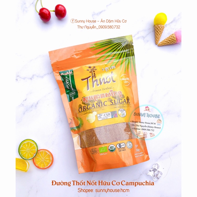 Đường thốt nốt hữu cơ Campuchia 500g