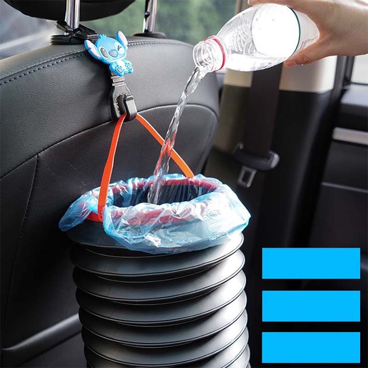 Thùng rác gấp gọn mini để rác co giãn trên ô tô, thùng rác tiện lơi
