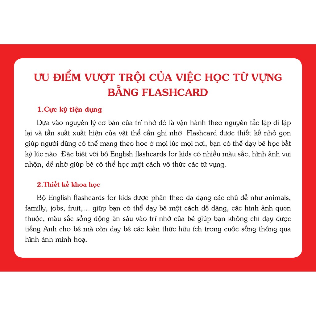 Sách - English Flashcards for kids (Bộ thẻ Tiếng Anh)- Dạy Trẻ Theo Phương Pháp Glenn Doman