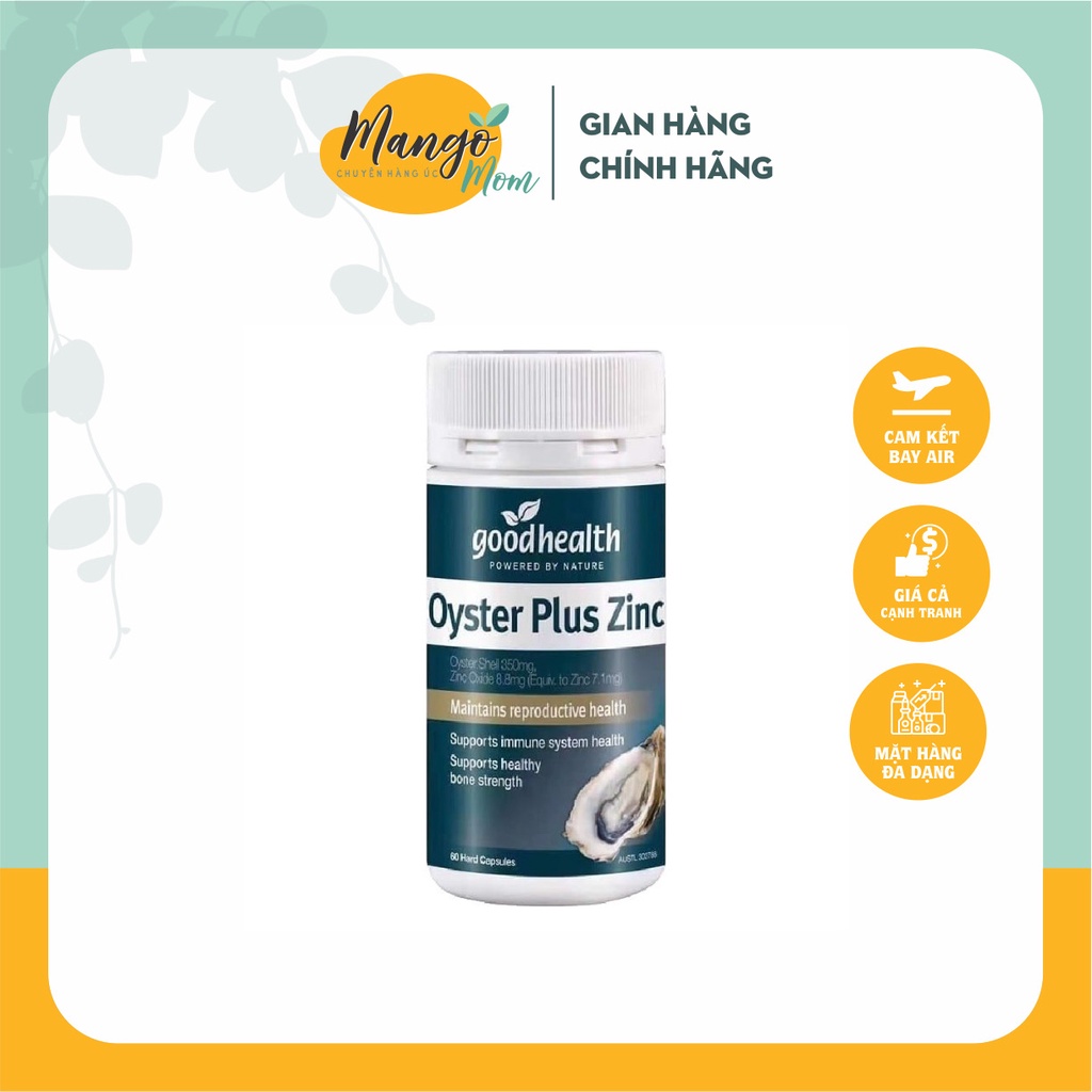 [TEM CHEMIST] - Hàu CAO Oyster Plus ZinC Goodhealth 60 viên úc- Tăng cường sinh lý nam giới