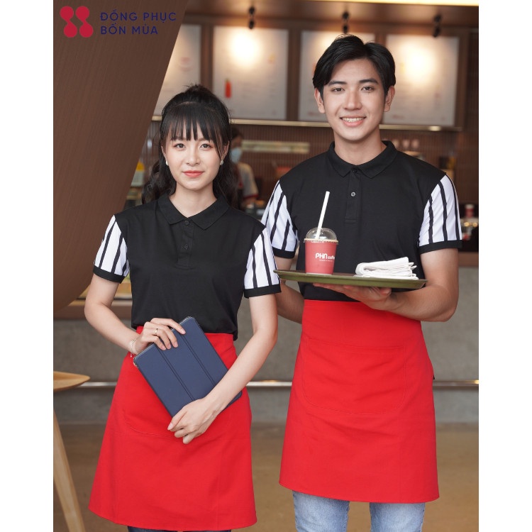 Tạp dề ngắn trơn cho quán cà phê DONGPHUC4MUAOFICIAL