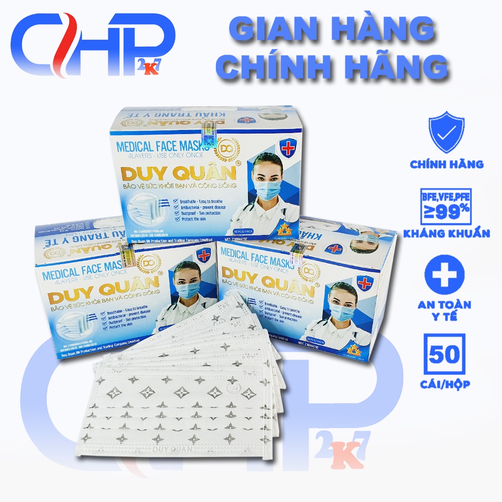 [Giá Sỉ] Hộp khẩu trang y tế họa tiết 4 lớp kháng khuẩn 50 cái