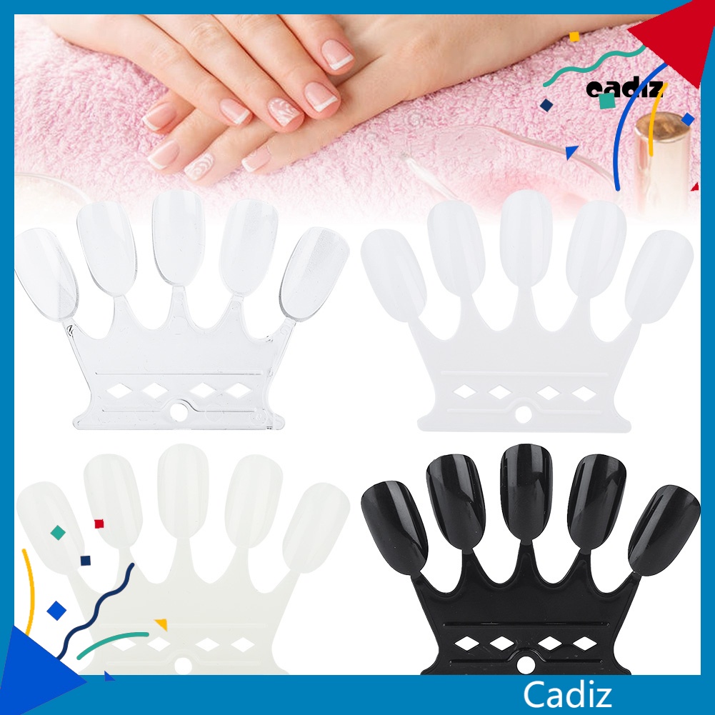 Set 50 Móng Tay Giả Trưng Bày Màu Sắc Hình Vương Miện Đứng