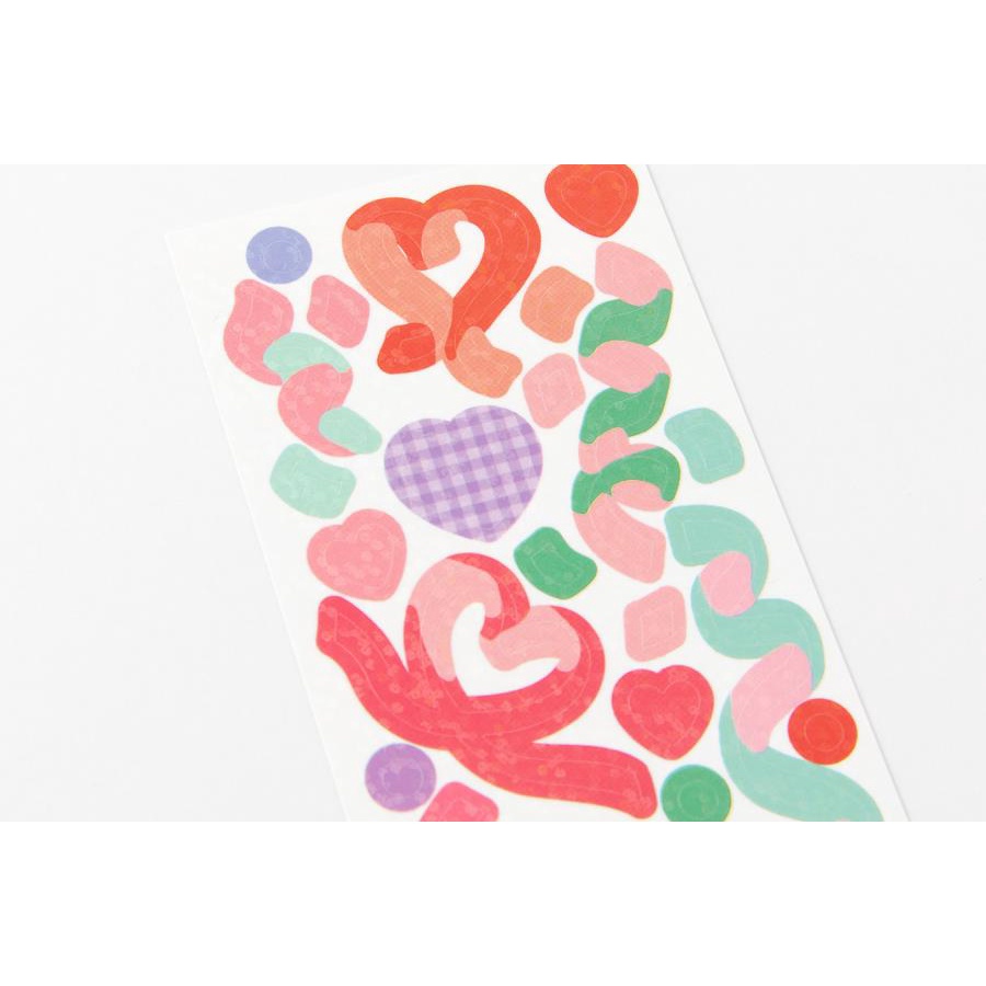 Set 2 Tấm Sticker ARTBOX Hàn Quốc Họa Tiết Caro Trái Tim