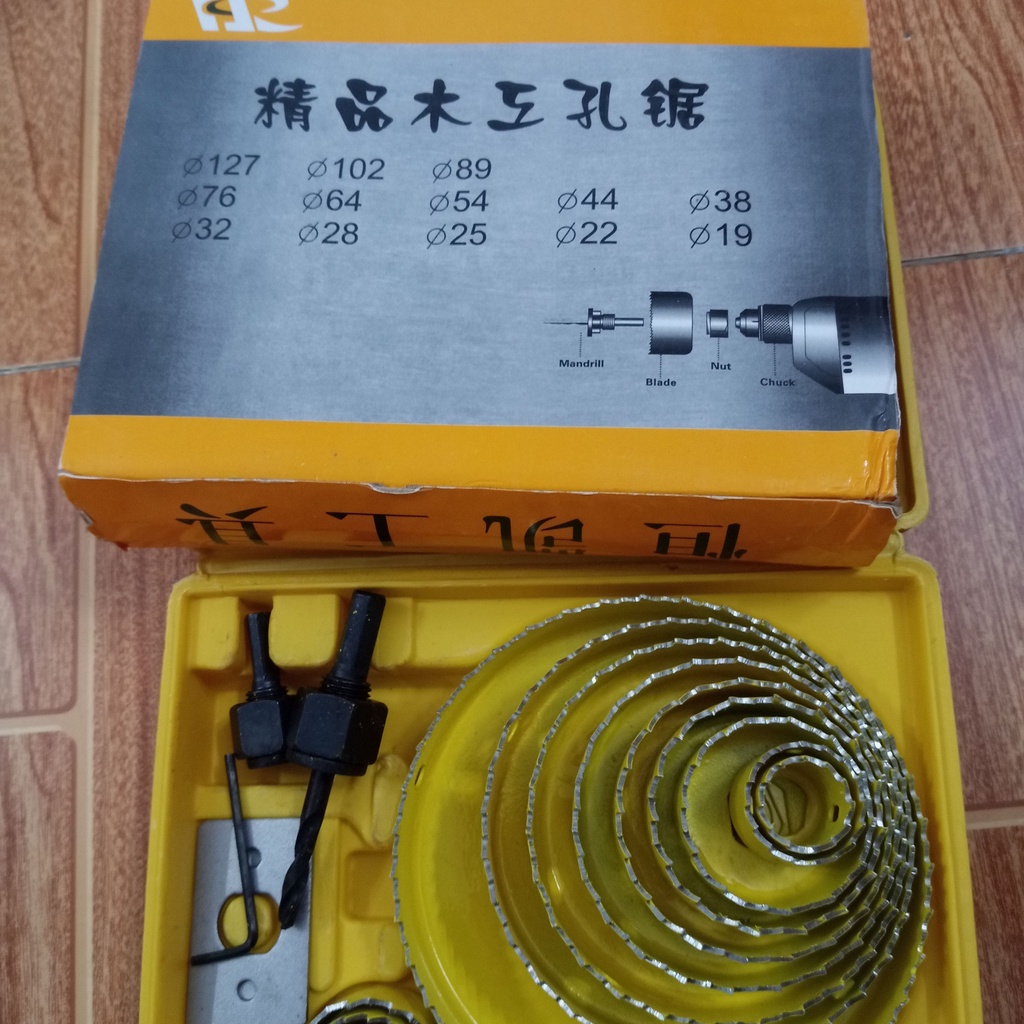 Bộ mũi khoét thạch cao và gỗ mềm 13 chi tiết.