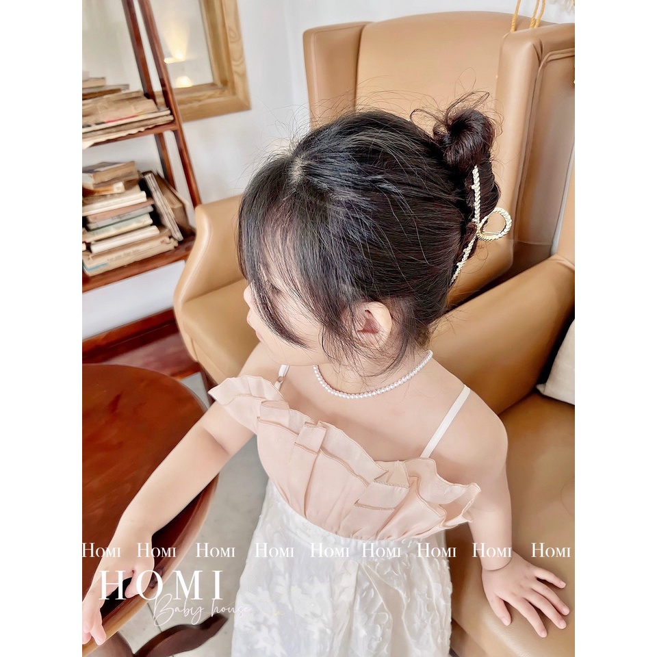 Váy công chúa cho bé gái 2 dây bèo ngực HOMI BABY HOUSE đầm công chúa cho bé gái dự tiệc dạo phố
