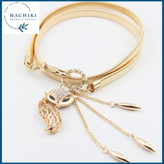 Thắt lưng nữ hình cáo vàng bạc phối váy đầm sang trọng dây nịt nữ hachiki