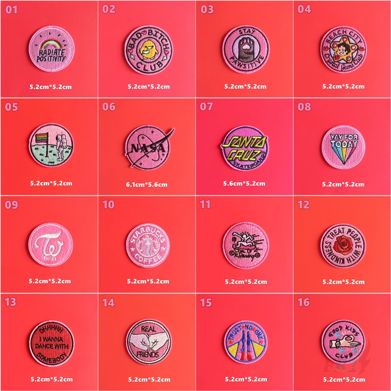 1 Sticker ủi thêu chữ Let 's Pink! Vsco thời trang