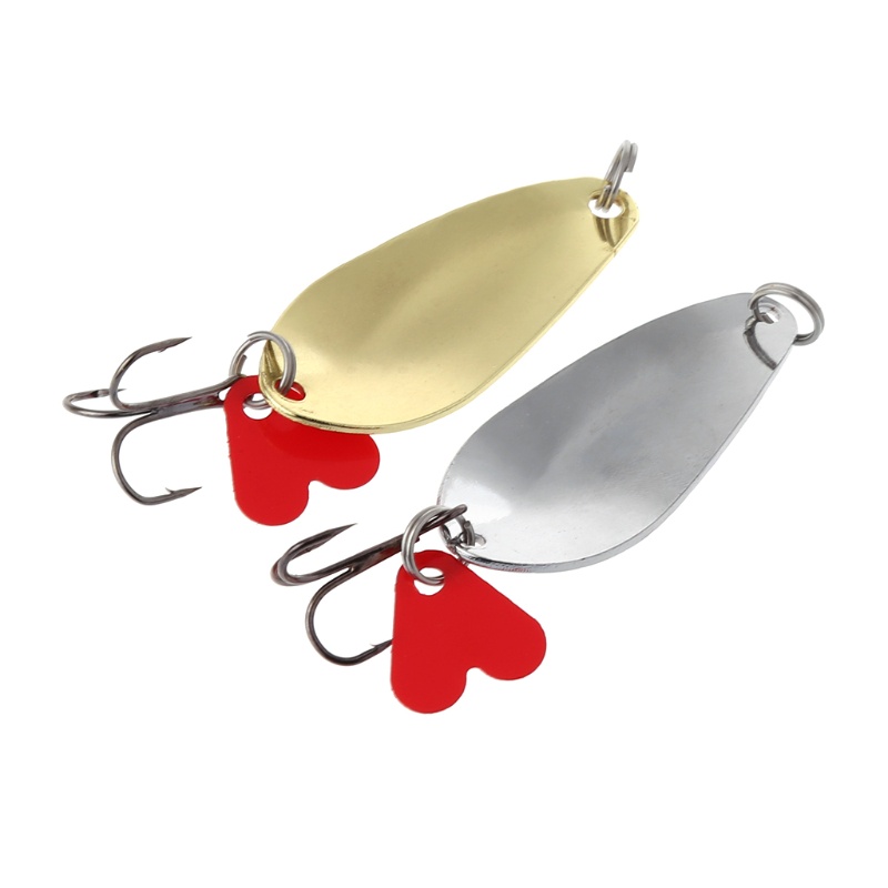 Mồi Câu Cá Giả Bằng Kim Loại Cứng Màu Vàng / Bạc Có Móc Xoay