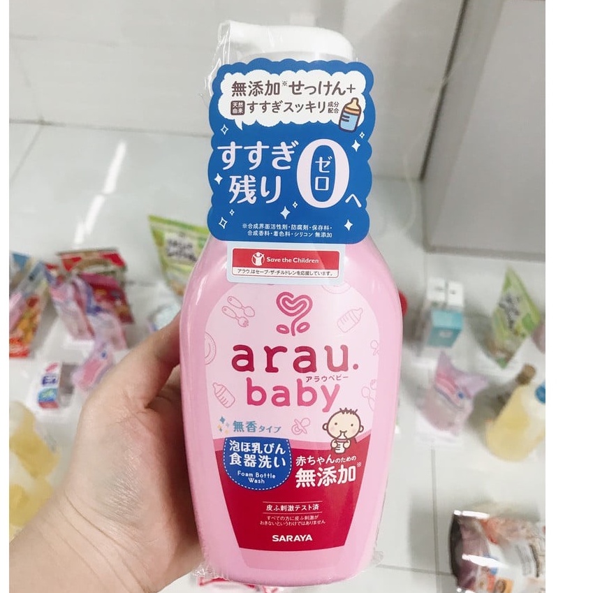 Nước Rửa Bình Arau Baby Chai 500ml Và Túi Thay Thế 450ml